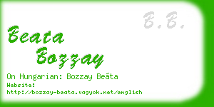 beata bozzay business card